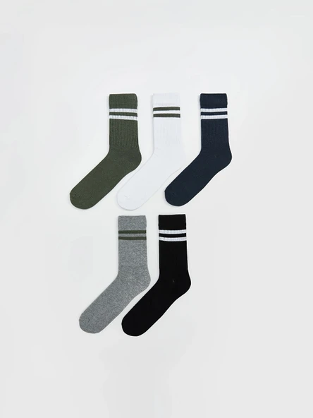 LCW ACCESSORIES Karışık Çizgili Erkek Soket Çorap 5'li ürün görseli 1