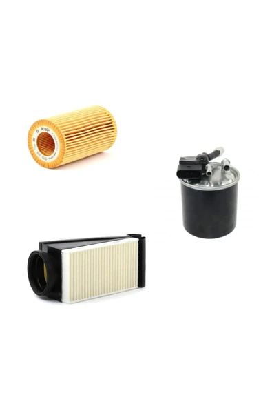 Bosch Filtre Bakım UyumluSeti Mercedes W205 C 200 Bluetec D Dizel 13+ Hava + Yağ F. + Yakıt Filtre ürün görseli 1