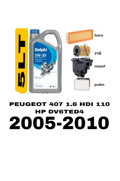 DELPHİ PEUGEOT 407 1.6 HDI FİLTRE SETİ 4LU+DELPHİ 5W30 5LT YAĞ ürün görseli 1