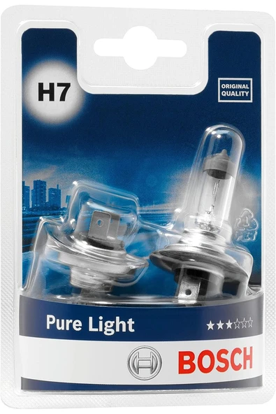 Bosch 12V H7 AMPUL PURE LİGHT ÇİFTLİ FAR AMPULU ürün görseli 1