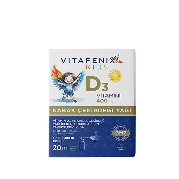 Vitafenix Kids Vitamin D3 ve Kabak Çekirdeği Yağı 20ml ürün görseli 1