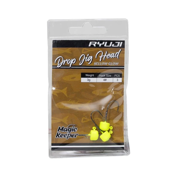 Ryuji Drop Yellow Glow #1 Jig Head - Resim 2