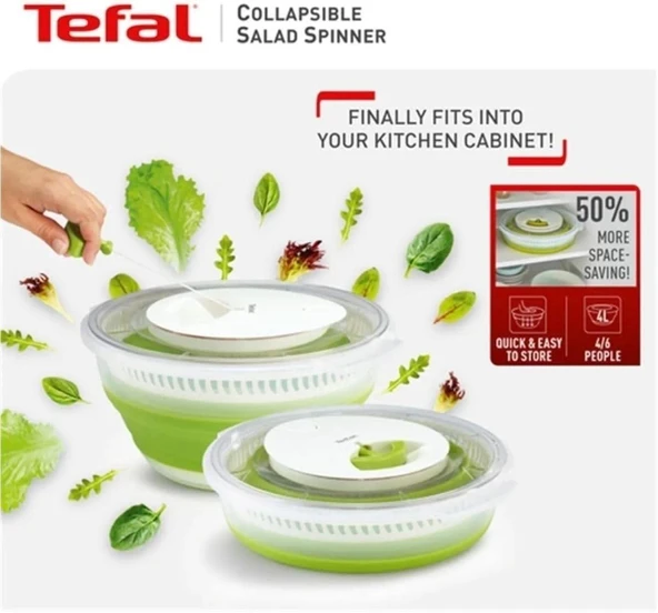 Tefal Katlanabilir Salata Kurutucu 4 Lt. - Resim 3