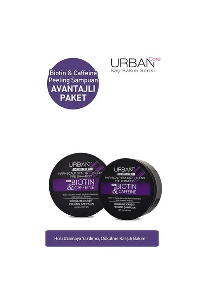 Urban Care Expert Biotin Kafein 2x200 gr Peeling Şampuan ürün görseli 1