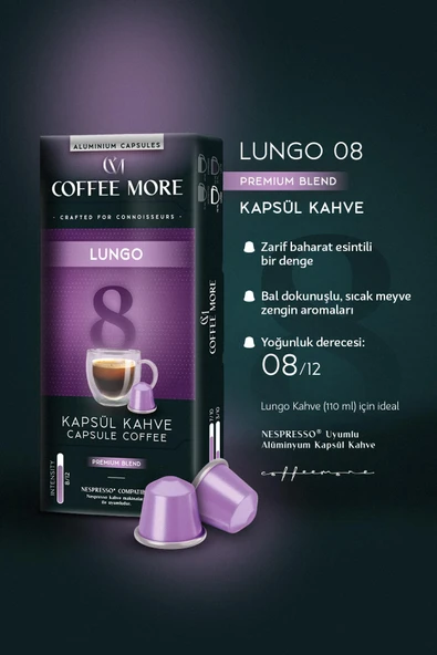 Coffee More 8 Lungo Kapsül Kahve - Resim 2