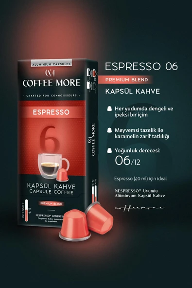 Coffee More 6 Espresso Kapsül Kahve - Resim 2