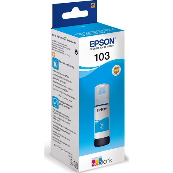 103 Cyan Mavi Şişe Mürekkep T00S24A L1210-3210-3250-5290 ürün görseli 1