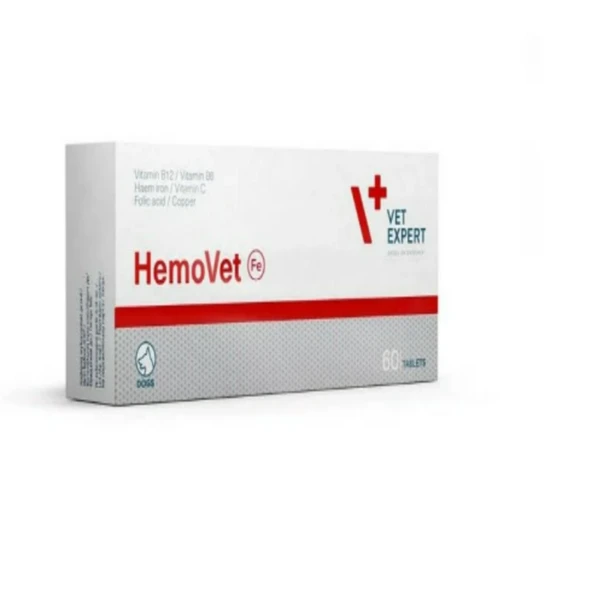 Vetexpert Hemovet Kedi ve Köpek Kan Yapıcı 60 Tablet (Orijinal)  Halsizlik, Anemi ve Kansızlık Desteği ürün görseli 1
