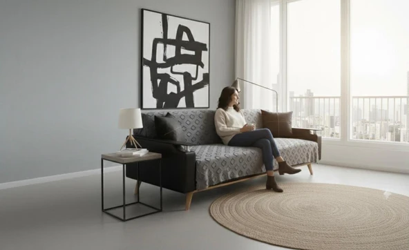 Jakarlı Koltuk Örtüsü 170x220 cm/ Kaymaz, Şık, Dayanıklı ürün görseli 1