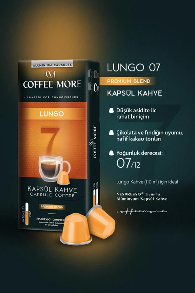 Coffee More 7 Lungo Kapsül Kahve - Resim 2
