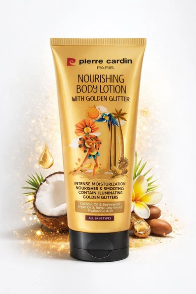 Pierre Cardin Nourishing Body Lotion with Golden Glitter - Altın Işıltılı Besleyici Vücut Losyonu - 200 ml ürün görseli 1