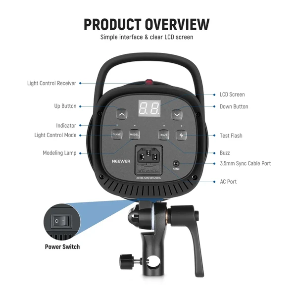 Neewer S101-400W 2'li Stüdyo Flaş Seti - Resim 2