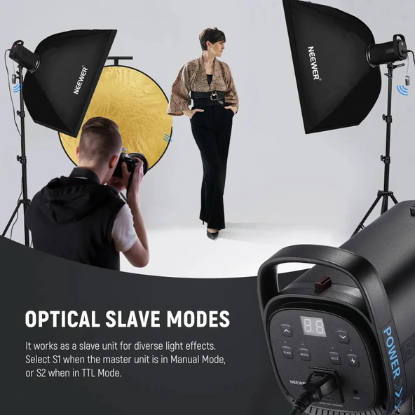 Neewer S101-400W 2'li Stüdyo Flaş Seti - Resim 3
