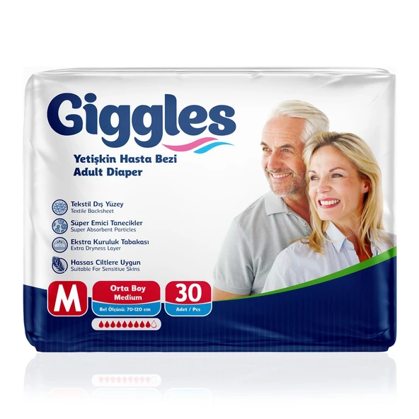 Giggles Belbantlı Hasta Bezi M-Medium Beden 30 Adet ürün görseli 1