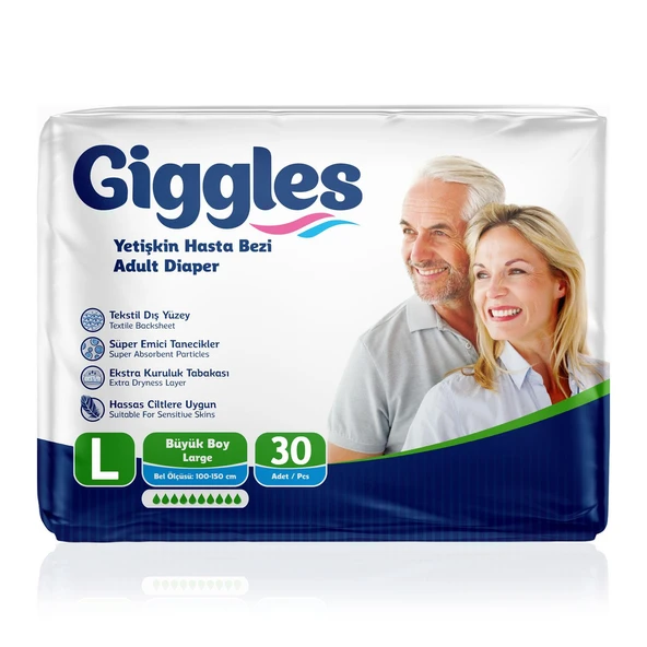 Giggles Belbantlı Hasta Bezi L-Large Beden 30 Adet ürün görseli 1