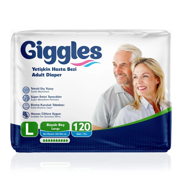 Giggles Belbantlı Hasta Bezi L-Large Beden 120 Adet ürün görseli 1