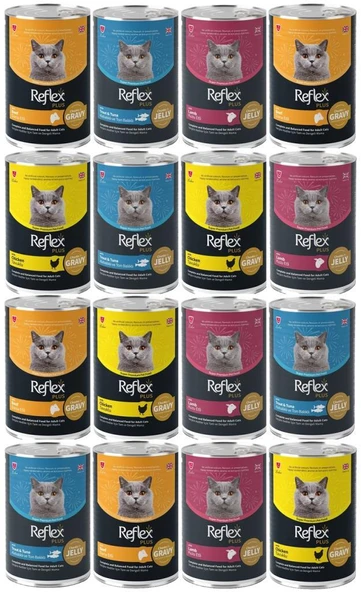 Reflex Plus Karışık Yetişkin Kedi Konservesi 400 Gr *16 ADET ürün görseli 1
