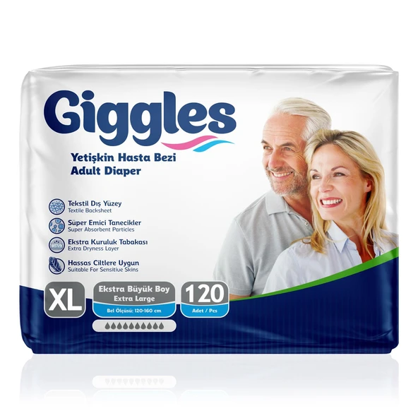 Giggles Belbantlı Hasta Bezi XL-Extra Large Beden 120 Adet ürün görseli 1