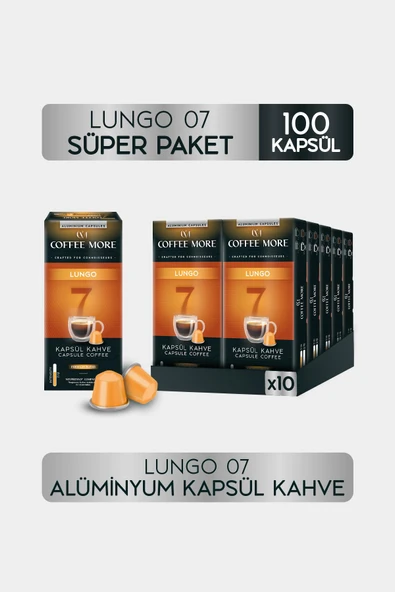 7 Lungo Kapsül Kahve 10 x 10 Paket ( 100 Adet ) Nespresso Uyumlu ürün görseli 1