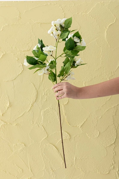 Yapay Lux Menekşe Dalı Kırık Beyaz 80 cm 5 Yaprak ürün görseli 1