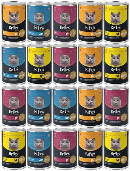 Reflex Plus KarışıkYetişkin Kedi Konservesi 400 Gr *20 ADET ürün görseli 1