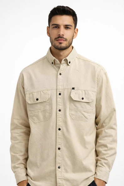FC Zero Uzun Kol Slim Fit Erkek Kot Gömlek - 7538 ürün görseli 1