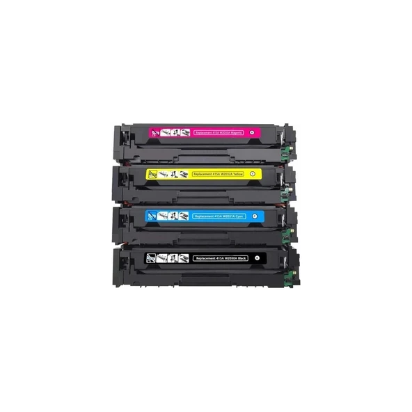 Hp 415A-W2033A Uyumlu Muadil Toner (Cmyk) Kırmızı Sarı Mavi Siyah) Set Takım- Çipli / M455 / M480 / M454 / M478 / M479 ürün görseli 1