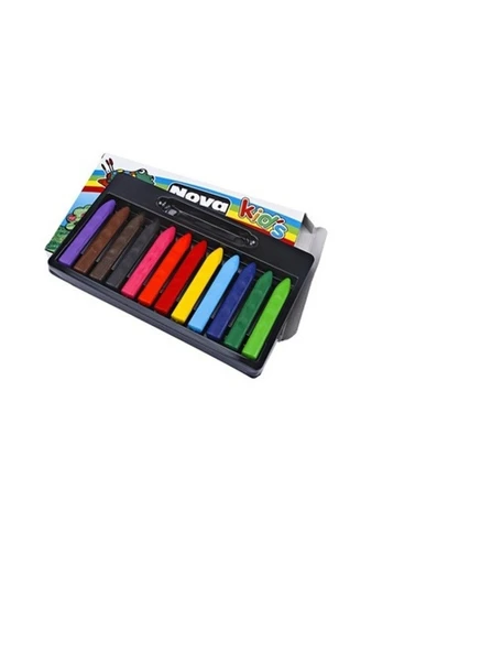 Nova Color Mum Boya Jumbo Üçgen Silinebilir 12 Renk ürün görseli 1