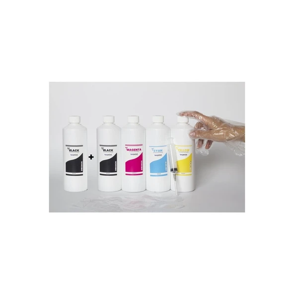 Canon G1400 500 ml Cmyk Muadil Mürekkep Seti+ 500 ml Siyah Mürekkep +Enjektör+Eldiven ürün görseli 1