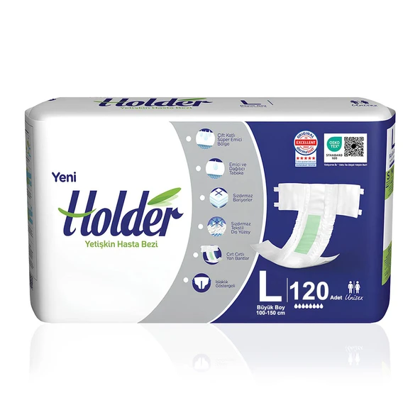 Holder Belbantlı Hasta Bezi L-Large Beden 120 Adet ürün görseli 1