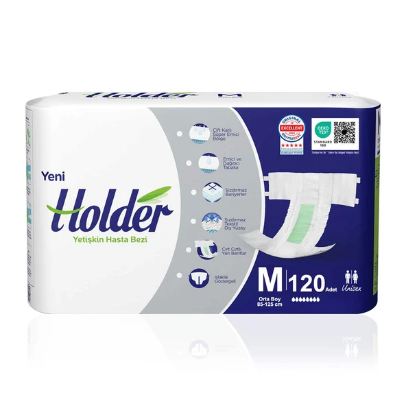 Holder Belbantlı Hasta Bezi M-Medium Beden 120 Adet ürün görseli 1