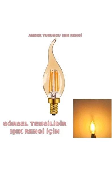 Cata 4W RUSTİK AMBER KIVRIK BUJİ LED E-14 AMPUL ürün görseli 1