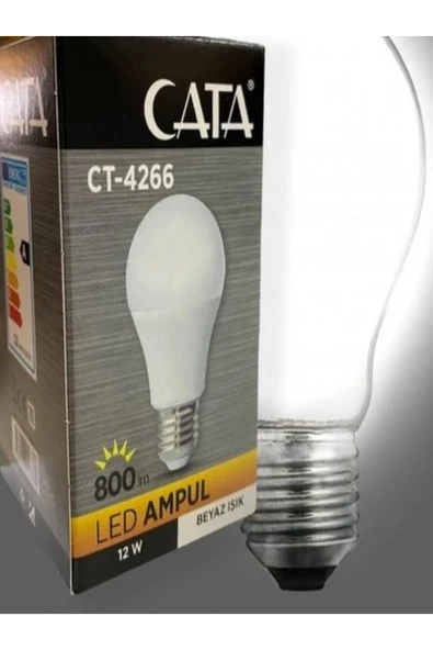 Cata 12 Watt E27 Duylu Beyaz Led Ampul ürün görseli 1