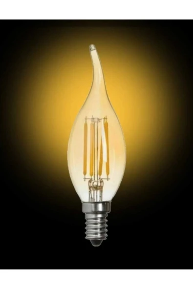 Cata 4W RUSTİK AMBER KIVRIK BUJİ LED E-14 AMPUL - Resim 3