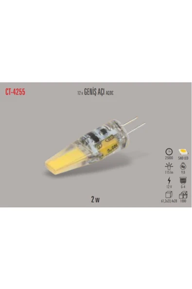 Cata Ct-4255 G4 2w/6500 Beyaz 12v Led Ampul ürün görseli 1