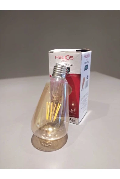 Helios Rustik Ampul 6 W E27 Duylu 2700k Günışığı Armüt Ampul 3 Adet ürün görseli 1