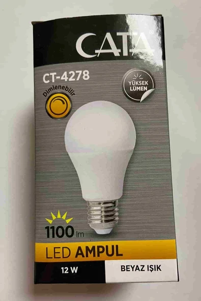 Cata 2 Adet 12w Beyaz Dimlenebilir Led Ampul E27 6400k Ct 4278 ürün görseli 1