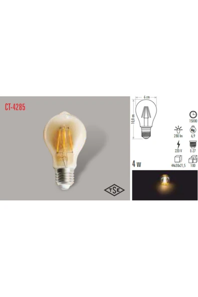 Cata Ct-4285 4w E27 Amber Rustik Led Ampul ürün görseli 1