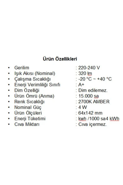 Cata 4350 4w Uzun Rustik Fılament Ampul E27 Duylu - Resim 3
