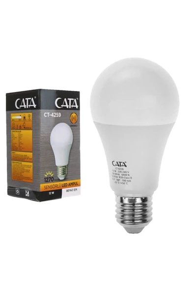 YKL Cata Ct-4259 12w Sensörlü Led Ampül Beyaz-tasarruflu Ampül-beyaz Işık ürün görseli 1