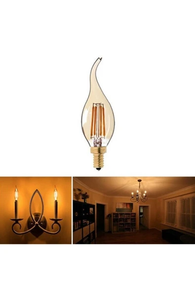 Cata 4w Rustik Kıvrık Dekoratif Led Ampul 2700k Amber Ct-4281 ürün görseli 1
