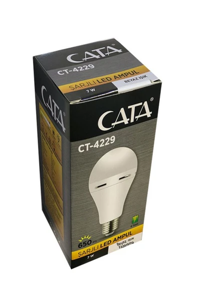 Cata 9 Watt E27 Duylu Şarjlı Led Ampul Ct-4229 ( Beyaz Işık) ürün görseli 1