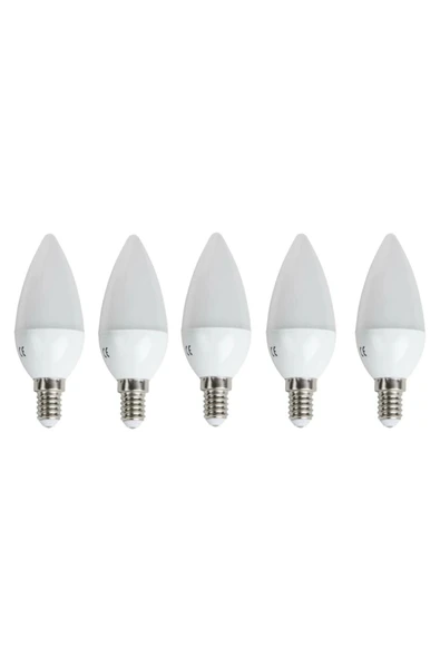 Cata - 7 Watt E14 Duylu Led Mum Ampul - Beyaz Işık - (5 Adet) ürün görseli 1