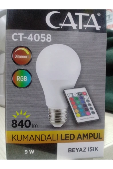 Cata Uzaktan Kumandalı Led Ampul / Çok Renkli Ampul / Kumandalı Led Ampul ürün görseli 1