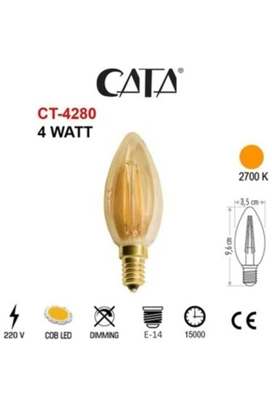 Cata 4w Rustik Led Dekoratif Buji (ct-4281) ürün görseli 1