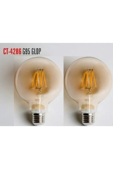 Cata 2 Adet Ct-4286 6w E27 Rustik Led Glop G95 Ampul Amber ürün görseli 1