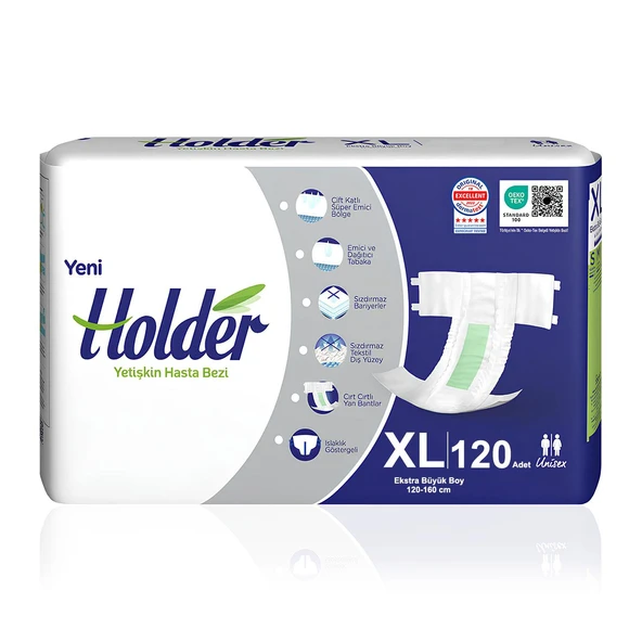 Holder Belbantlı Hasta Bezi XL-Extra Large Beden 120 Adet ürün görseli 1