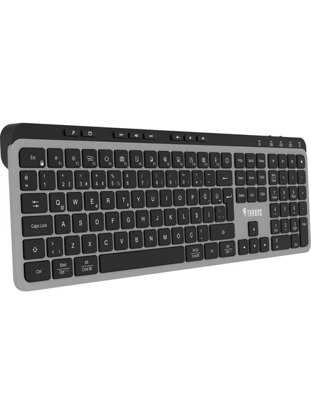Throne Elite K1 Sessiz Switch 110+8 Multimedya Tuşlu Windows & Macos Uyumlu Premium Alüminyum-Metal Kablosuz Ofis Klavyesi (2.4ghz + Çift Bluetooth Profili) ürün görseli 1