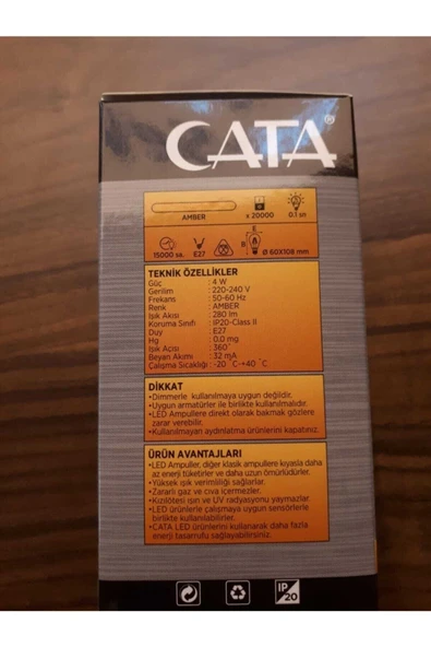 Cata Ct 4285 4w Rustık Led Ampul Amber - Resim 6