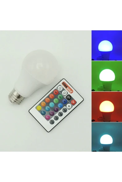 Dmrled Uzaktan Kumandalı Rgb Led Ampul 9 Watt E27 Tasarruflu 16 Ton Işık ürün görseli 1